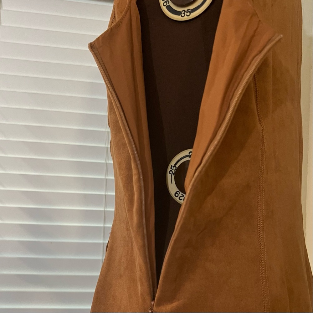 Elegant Suede look Tan Fringe Costal Cowgirl Dress by Oyrosy - Picture 10 of 13